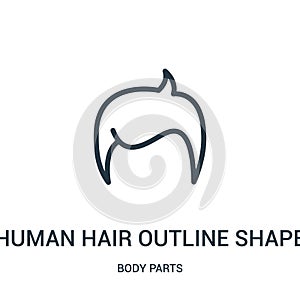 human hair outline shape icon vector from body parts collection. Thin line human hair outline shape outline icon vector