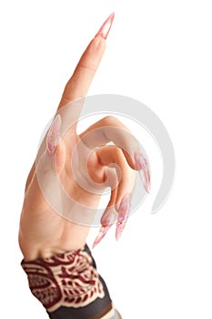 Human hand with the beautiful fingernail photo