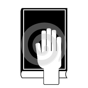 Human hand on the Bible