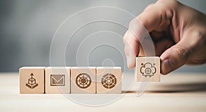 Cloud Computing Integration and Business Solutions Concept