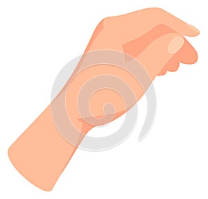 Human hand cartoon icon. Holding something gesture