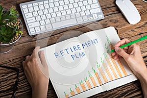 Human Hand Drawing Retirement Plan Growth Concept