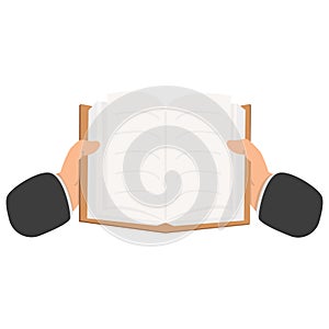 Human Hand holding book vector