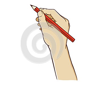 Human Hand Holding Pencil Vertically