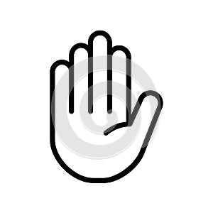 Human hand icon in linear style. Vector.