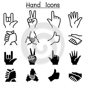 Human hand icon set