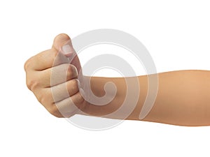 Human hand isolate on white background