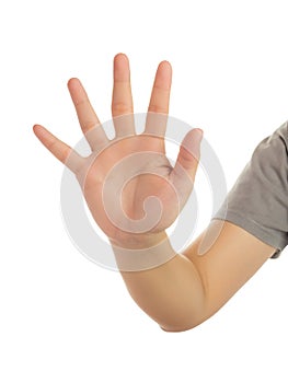 Human hand isolate on white background