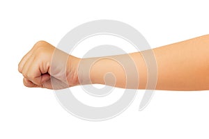 Human hand isolated on white background