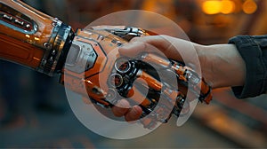 Human and Robotic Handshake in Futuristic Setting