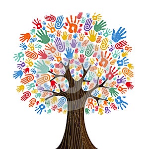 Human hand tree for culture diversity concept