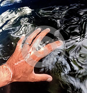 Human Hand under the water