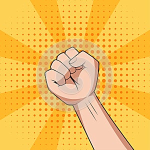 Human hand Up Proletarian Revolution vector