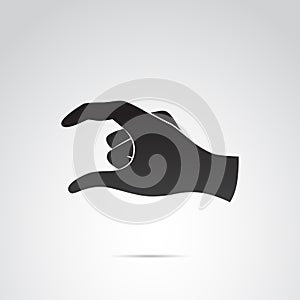 Human hand vector icon on white background.