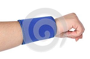 Human hand with a wrist brace