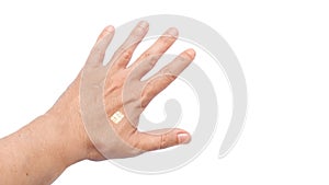 Human hand a wrist with an implanted microchip in the body for tracking. photo