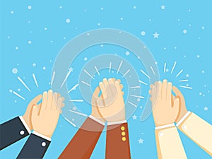 Human hands clapping. applaud hands. vector illustration