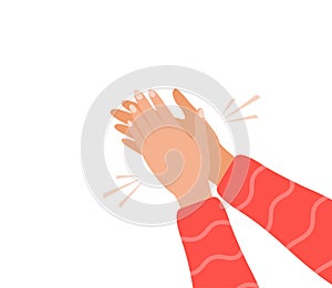 Human hands clapping. Applauding hands. Expression of approval, admiration, support, gratitude, recognition. Vector illustration
