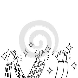 006-hand drawn Human clapping ovation Applaud Vector illustration isolater white background photo