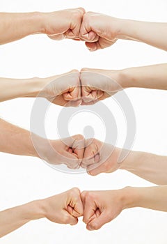 Human hands demonstrating a gesture of a strife