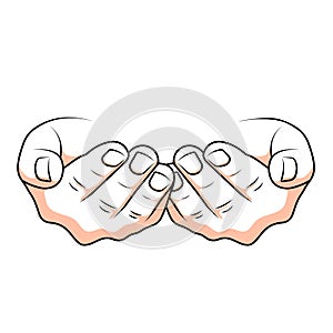 Human hands icon vector illustration