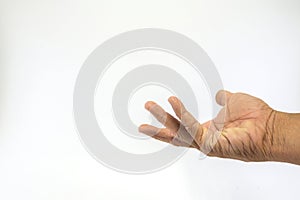 Human hands, old man, rough skin, and wrinkles