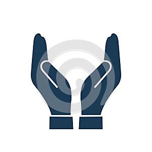Human hands protection icon