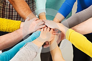 Human hands showing unity