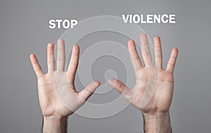 Human hands. Stop Violence concept