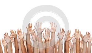 Human hands waving hands