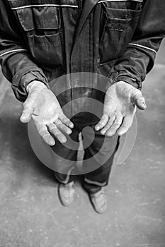 Human hands working on the production. Mechanic powertrain. 54 photo