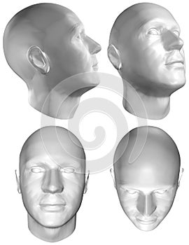 Human head 3D render