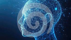 Human head plexus network representing artificial intelligence and data
