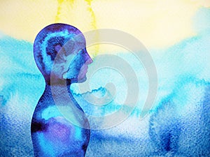 Human head, chakra power, inspiration abstract thinking