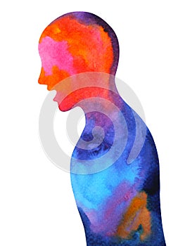 Human head, chakra power, inspiration abstract thinking