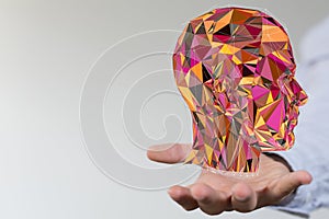 A human head, chakra power, inspiration abstract thought