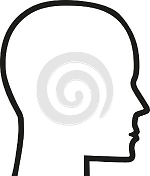 Human head contour icon