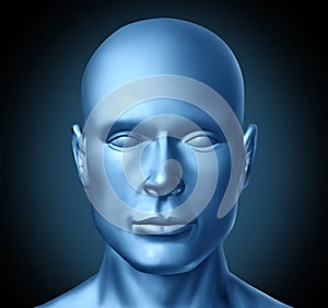 Human head frontal view photo