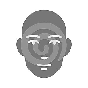 Human head icon in flat style.