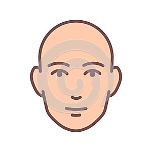Human head icon in line and fill style.