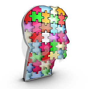 Human head infrastructure, interacting bricks that create mind