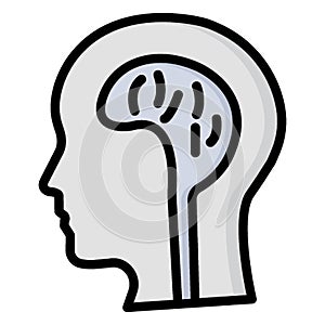 Human Head Isolated Vector icon which can be easily modified or edit