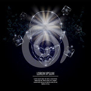 Psychology concept vector polygonal art style illustration