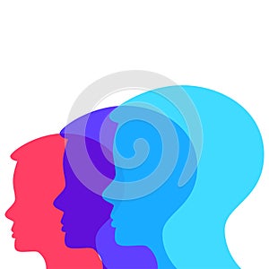 Human head logoon the background. Vector illustration