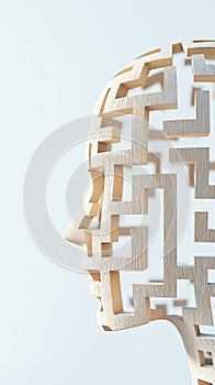 Human head with a maze inside, representing complex thinking