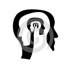 Human head with multiple profiles vector concept