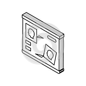 human head researching radiology cadre isometric icon vector illustration