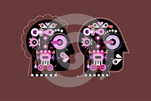 human head shape abstract design