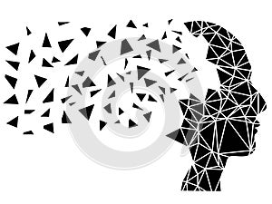 Human head shattering background