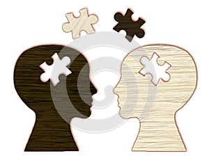 Human head silhouette with a puzzle cut out